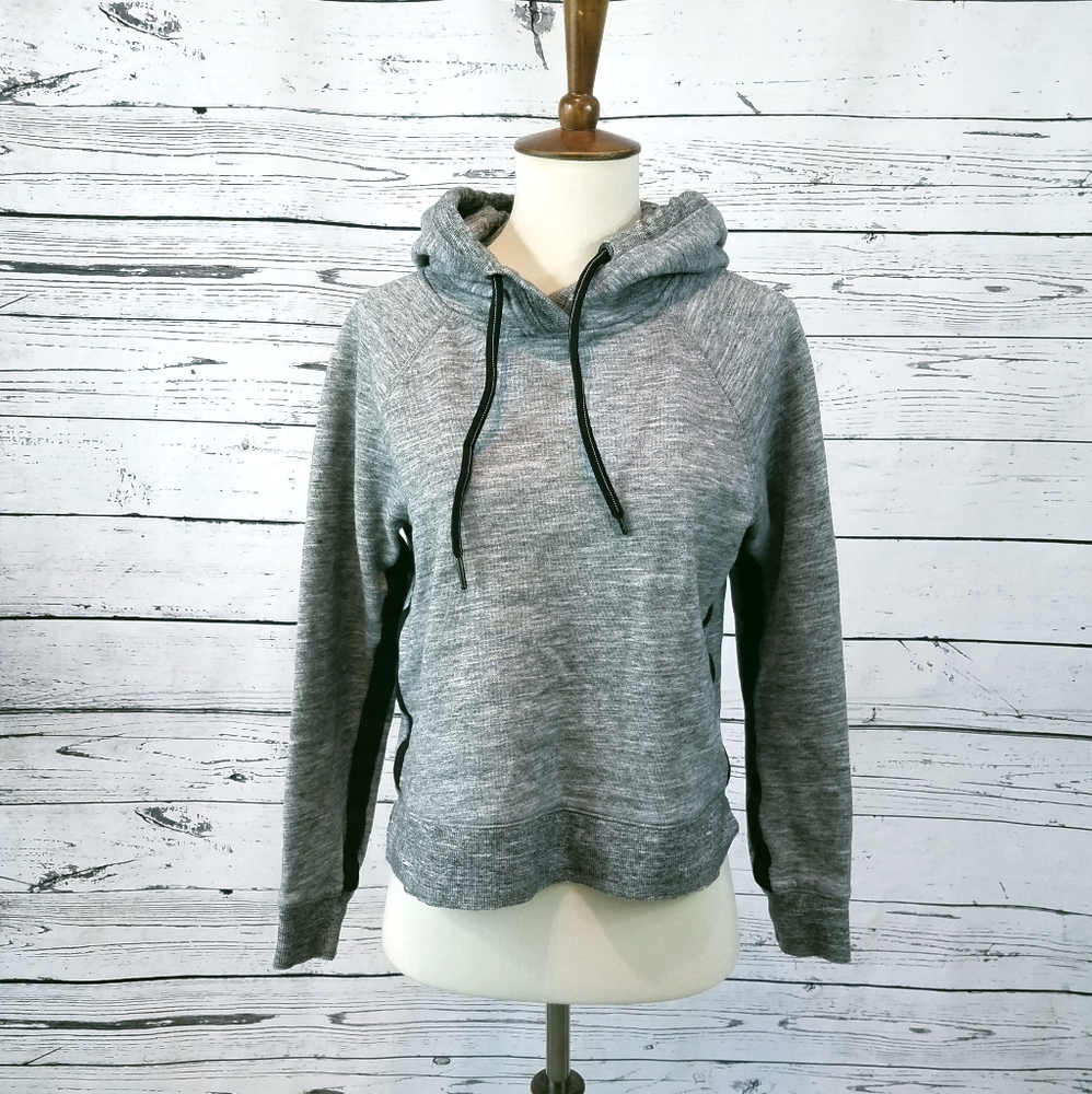 Calvin Klein Crop with Logo Hoodie Gray Size XS